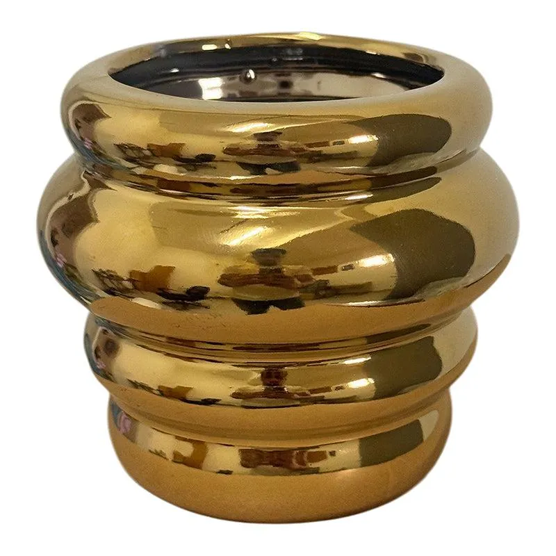 Fern Fable Metallic Gold Ceramic Vase media 4