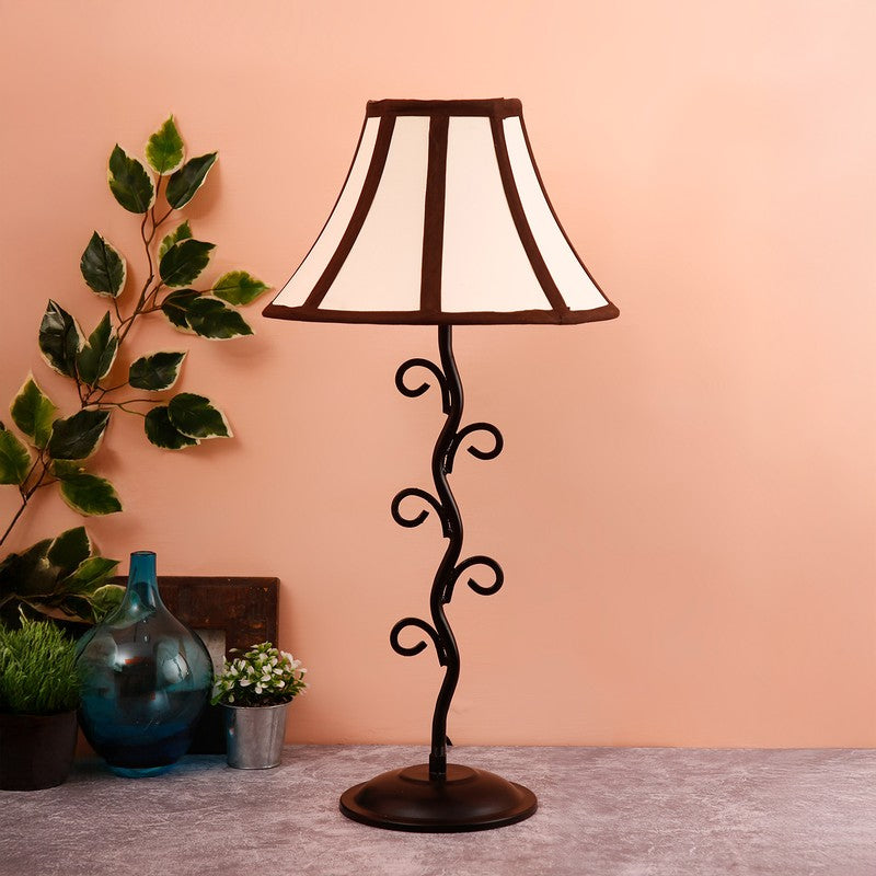 Emberraen Cotton Table Lamp With Iron Base - White