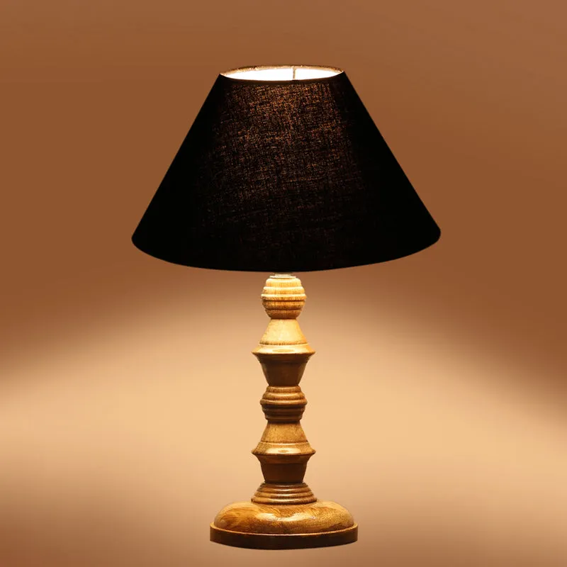 Cotin II Timber Wooden Table Lamp - Black,Brown media 5
