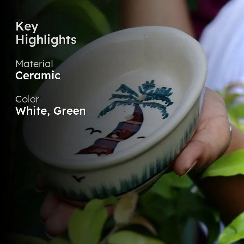 Adelmo Palm Ceramic Soap Dish media 2