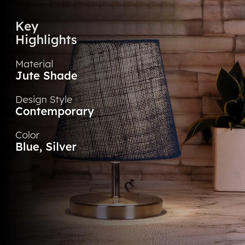 Vidro Jute Table Lamp - Blue,Silver media 2