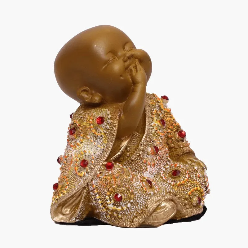 Serenity Laughing Buddha Showpiece - Brown media 3