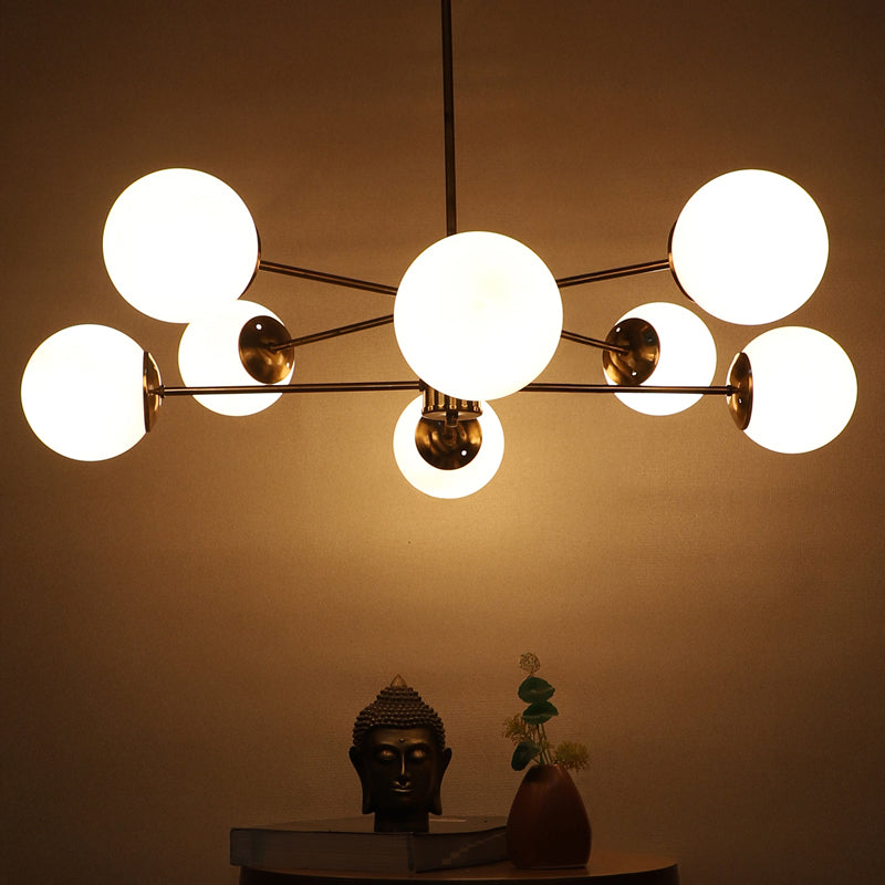 Industrial Multi-Globe Metal Ceiling Lamp - Gold & White
