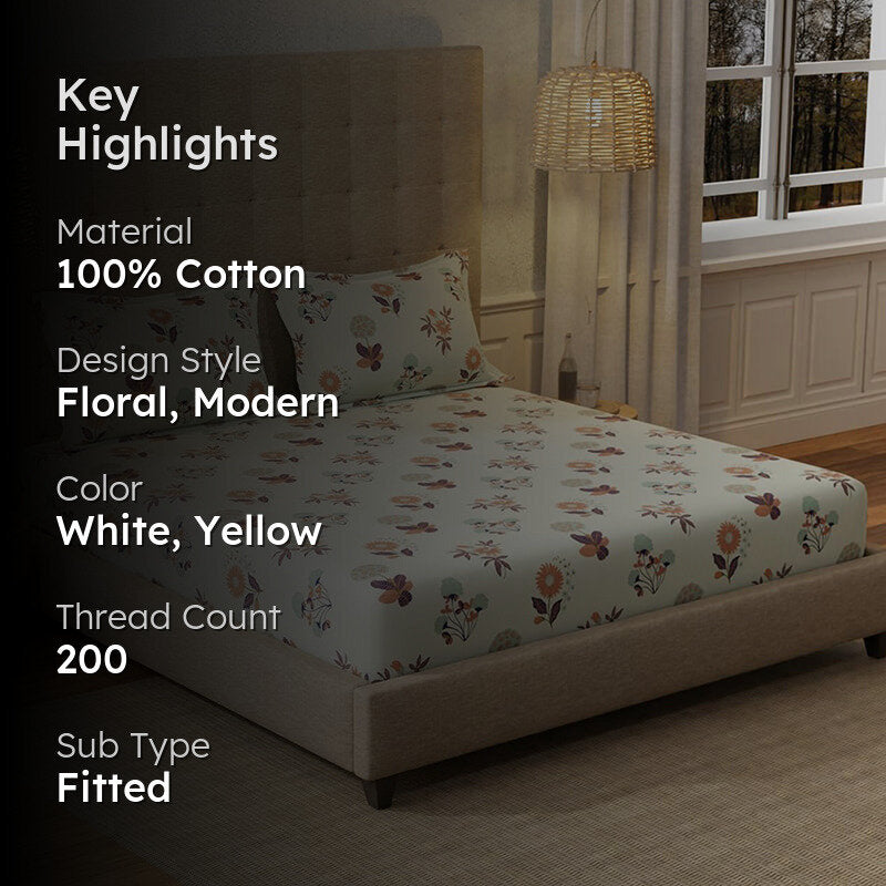 Urban Space Radiance Grey Cotton Bedsheet - 200 TC media 2