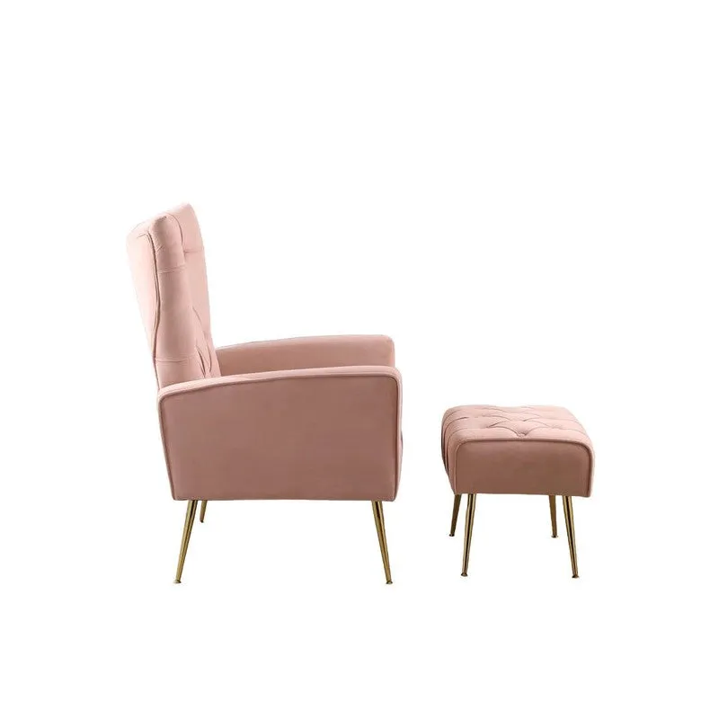 Simplex Neem Wood Lounge Chair (Pink) - Two Piece Set media 6