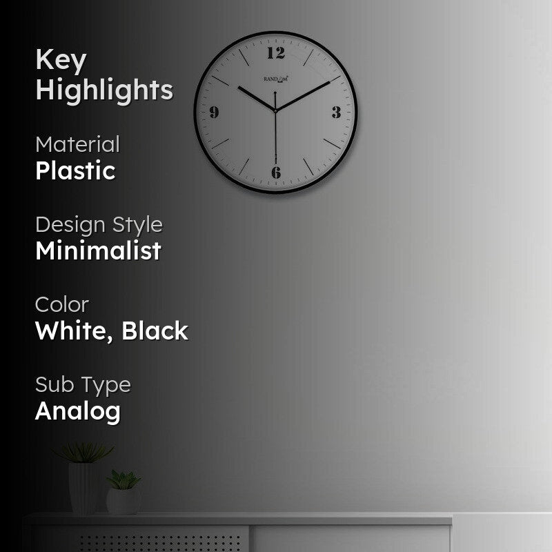 Puretick Premium Silent Sweep Wall Clock - Black media 2