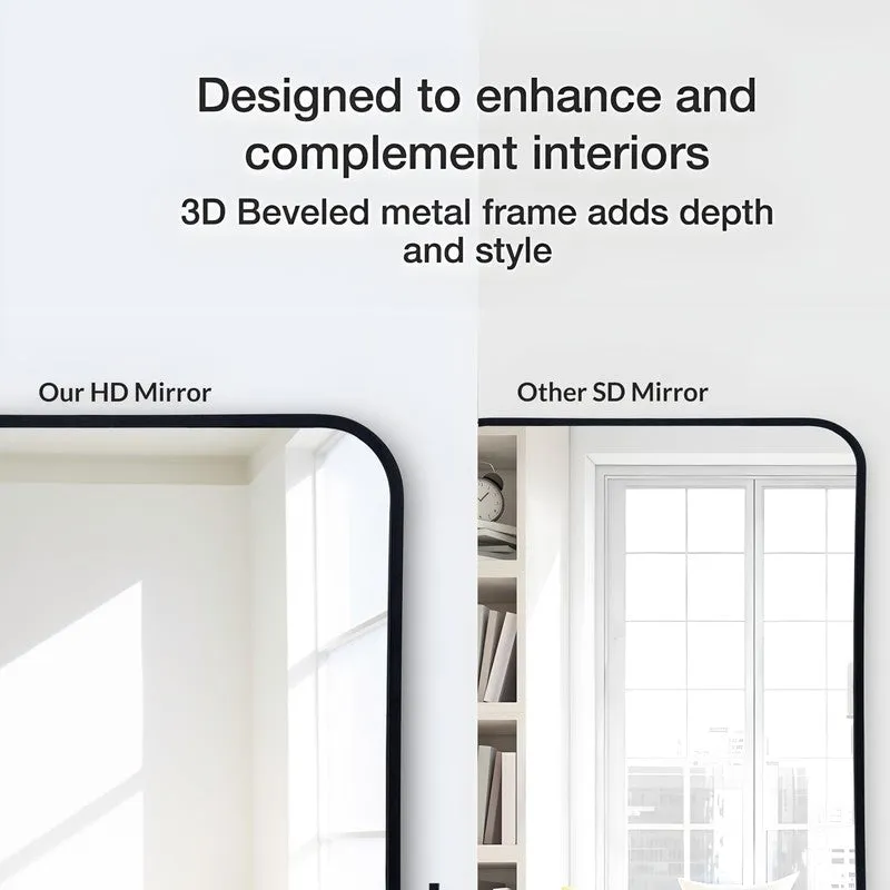 Gleamora Wall Mirror With Aluminium Frame - Black media 5