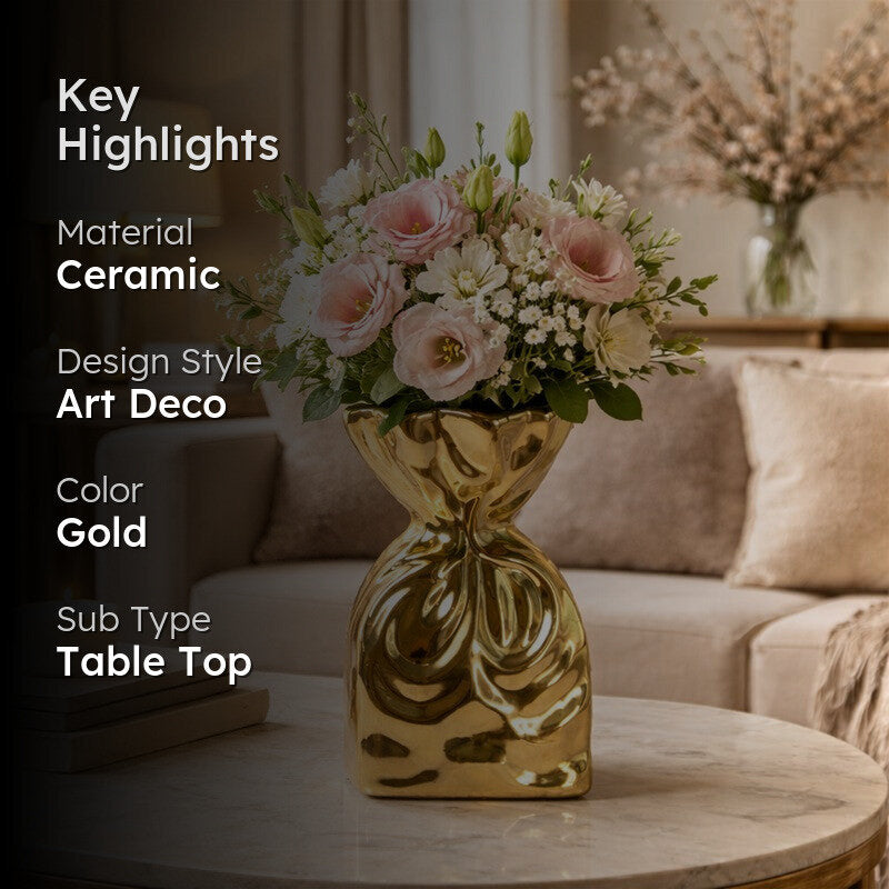 Gildora Ceramic Vase - Gold media 2