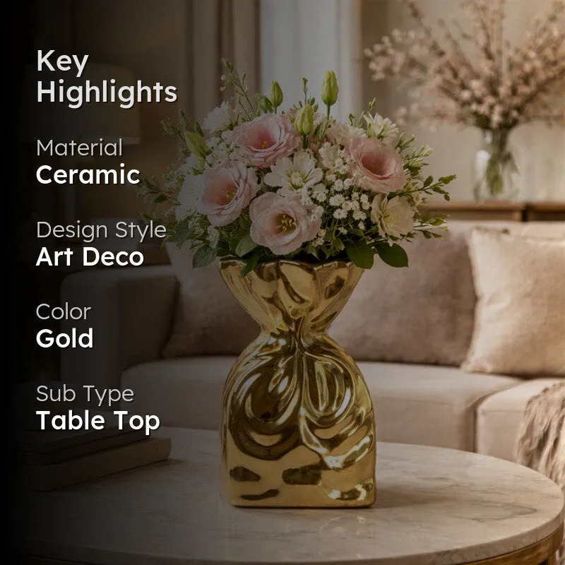 Gildora Ceramic Vase - Gold - 2