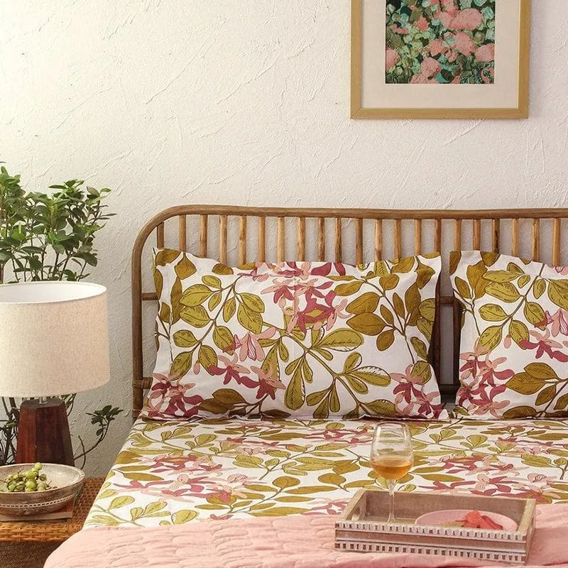 Moringa Cotton Bedsheet (Pink) - 180 TC media 3