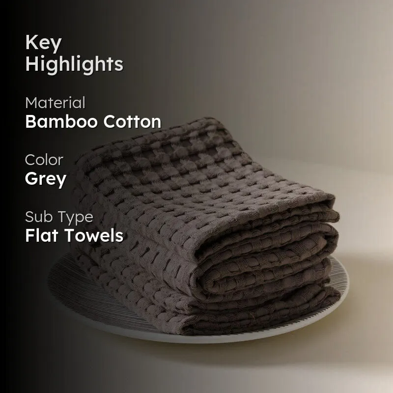 Cloud Soft Waffle Face Towel (Grey) - Set Of Four media 2