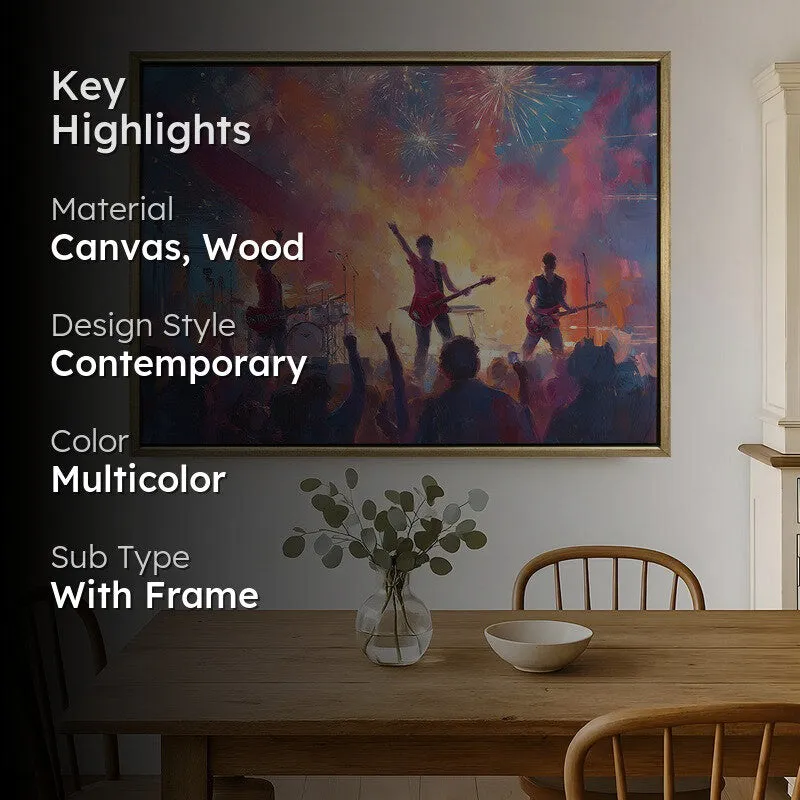 Electric Night Canvas Wall Painting With Frame media 2