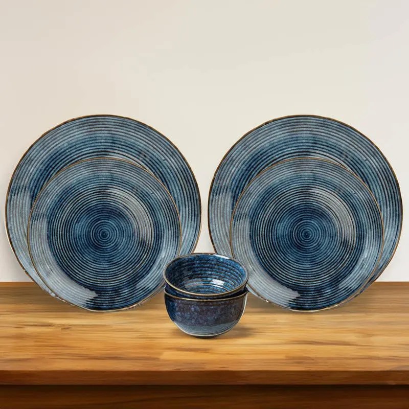Meghneel Handmade Dinner Set (Blue) - 6 Piece Set media 1