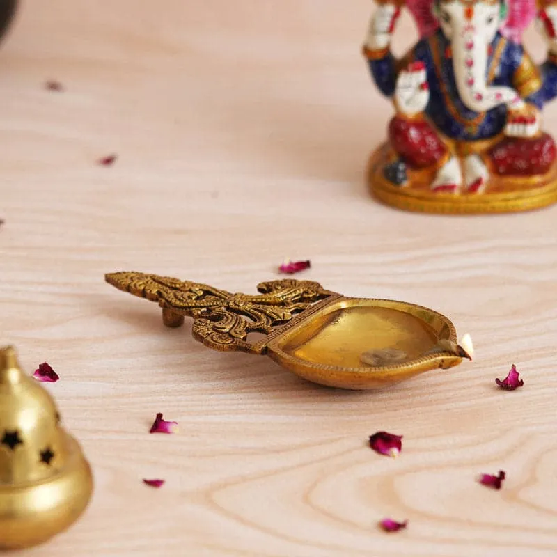 Kesara Ethnic Diya With Handle media 1