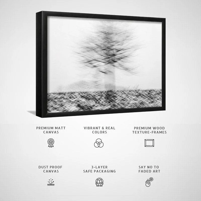 Snow Blur Canvas Wall Painting - Black Frame media 5