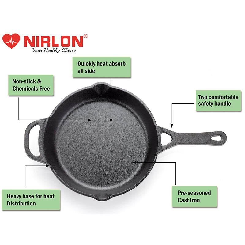 Nirlon Cast Iron Frying Pan media 5