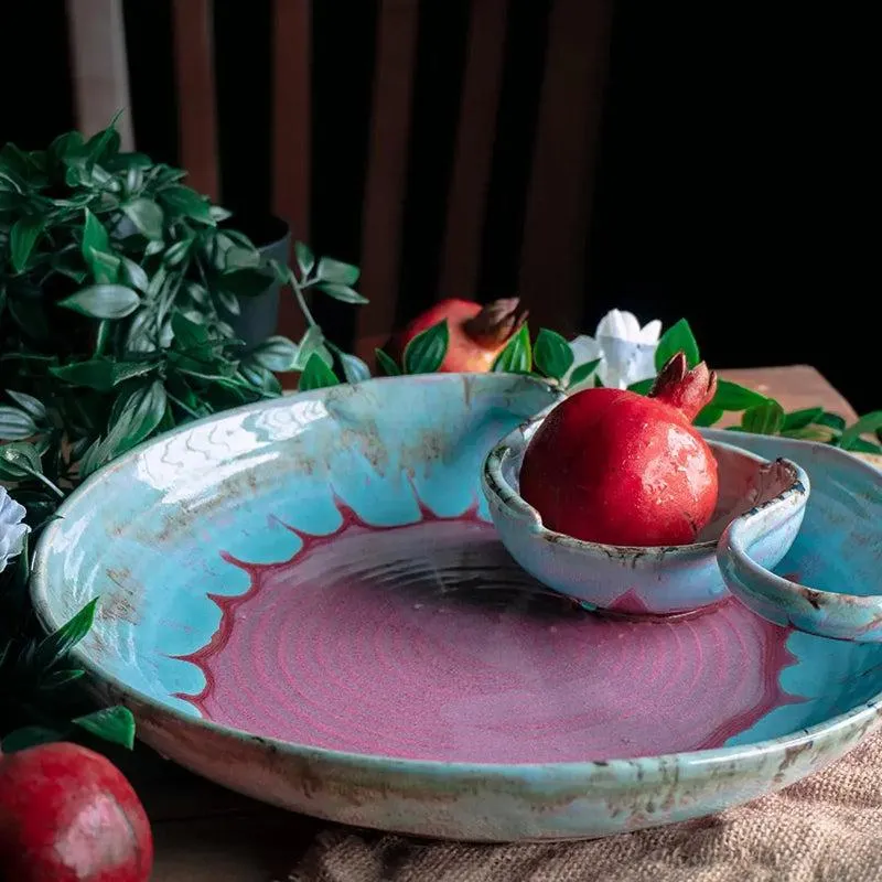 Aldia Handmade Ceramic Chip and Dip Platter media 4