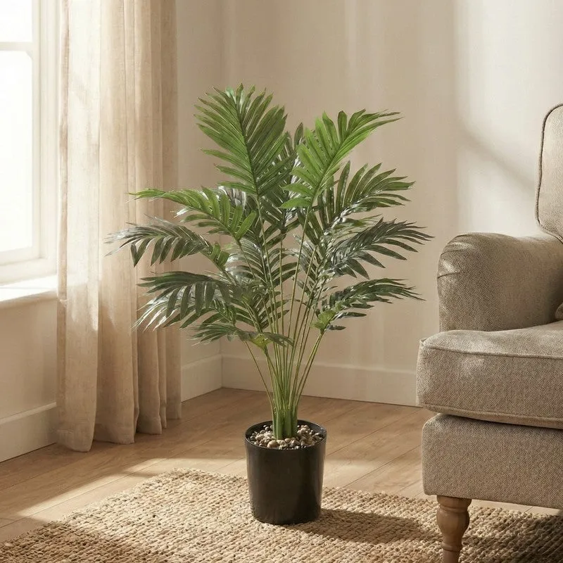 Palmora Artificial Areca Palm Plant With Black Plastic Pot - 2.5 ft media 2
