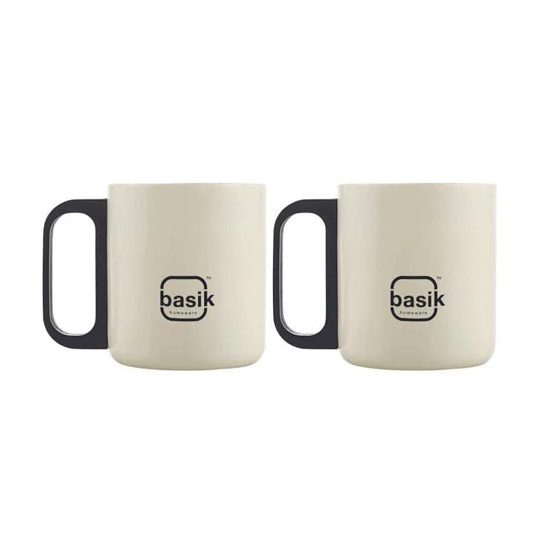 Raya Stainless Steel Coffee Mug (210 mL Each/White) - Set of Two media 3