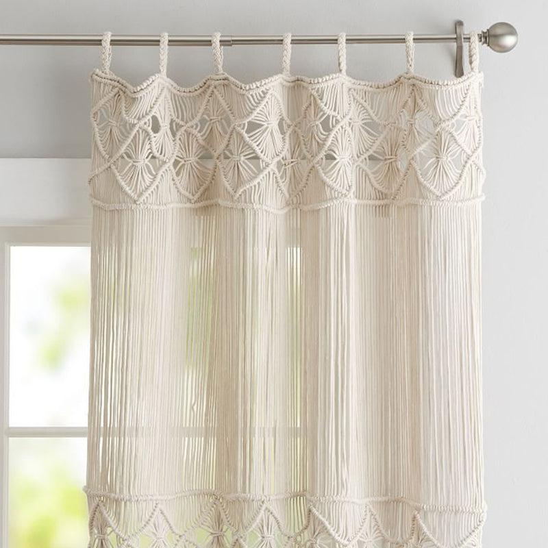 Sophiya Macrame Knit Boho Curtain media 3