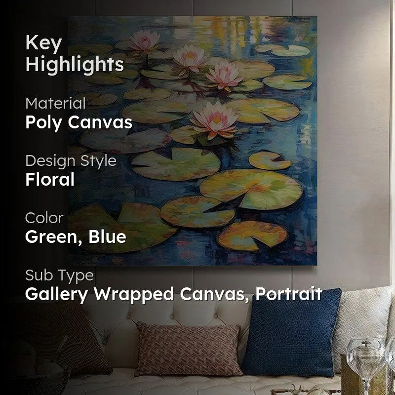 Pond Of Pink Blooms Wall Painting media 2