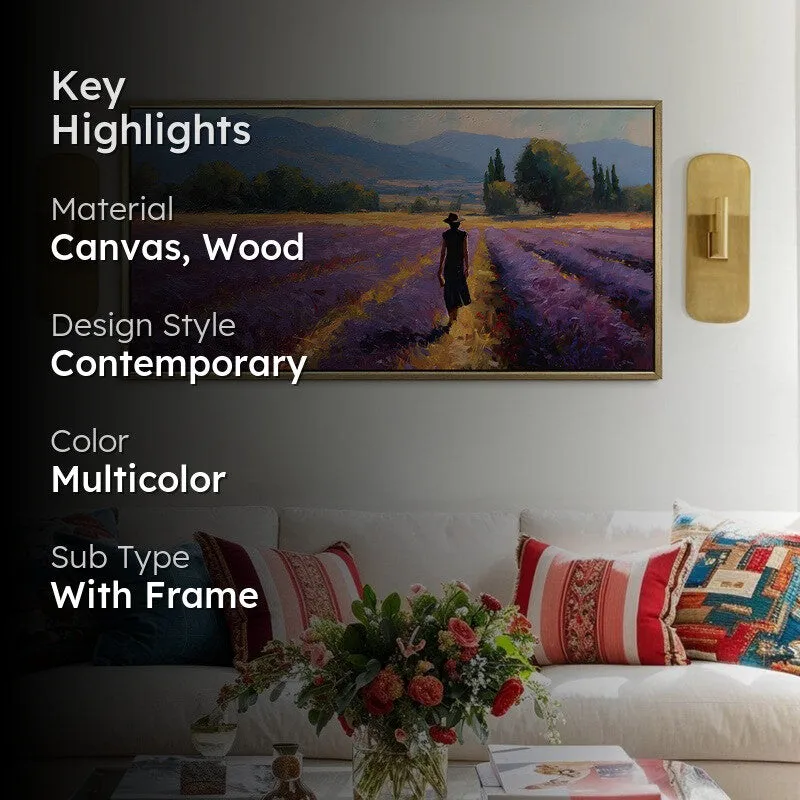 The Lavender Walk Canvas Wall Painting With Frame media 2