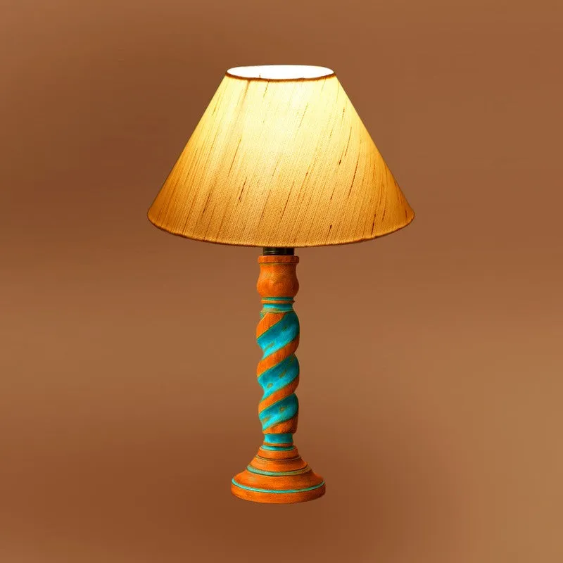Elara Aura Wooden Table Lamp - OffWhite media 7