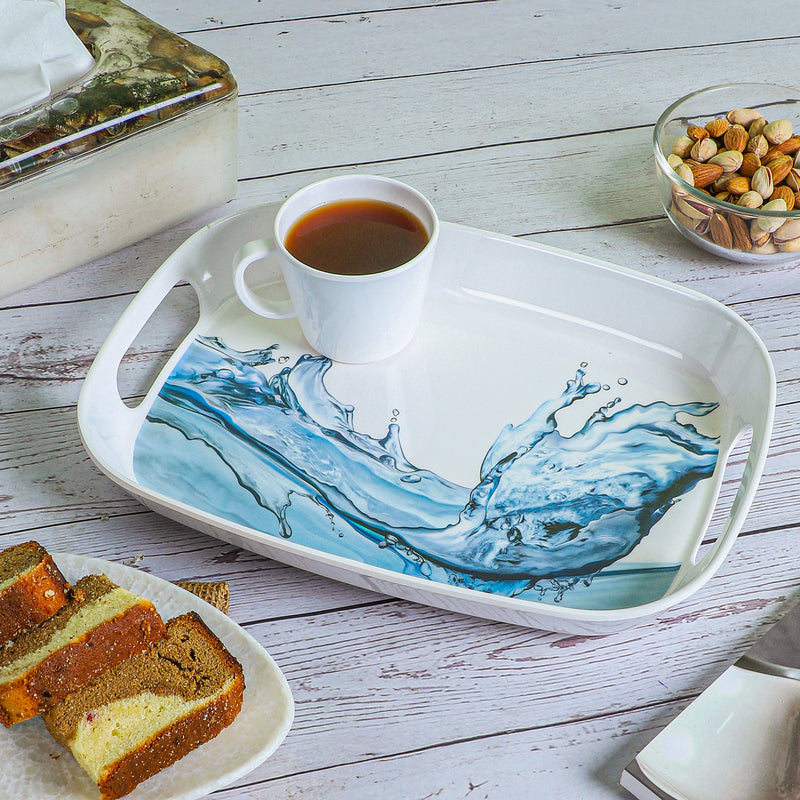 Splash Of Blue Melamine Serving Tray