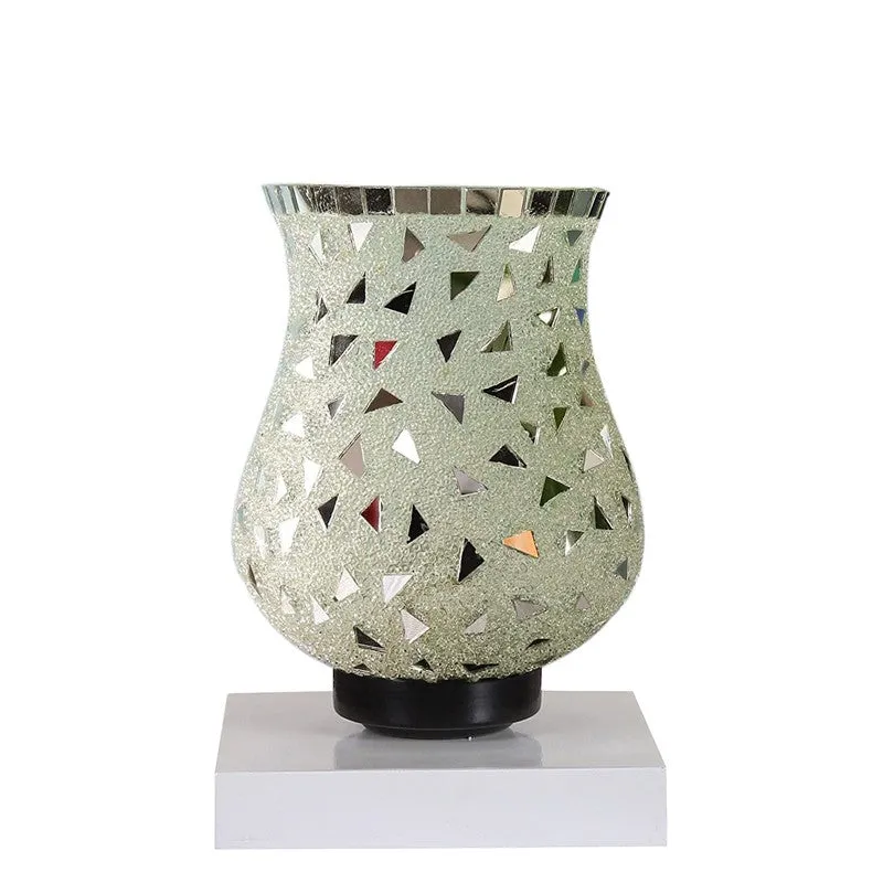 Glimelle Mosaic Glass Table Lamp With Wooden Base - Multicolor media 5