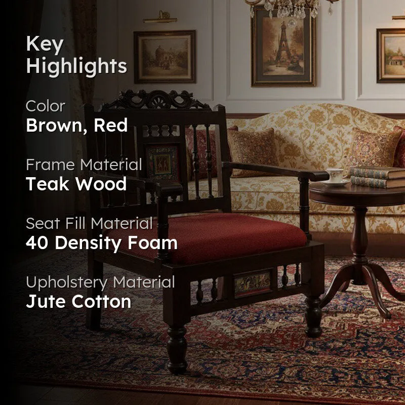 Riviera Teak Wood Accent Chair media 2