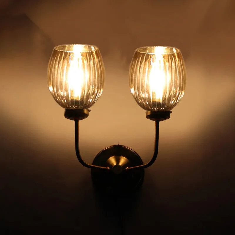 Lumi Crystal Dual Shade Glass Wall Lamp media 8