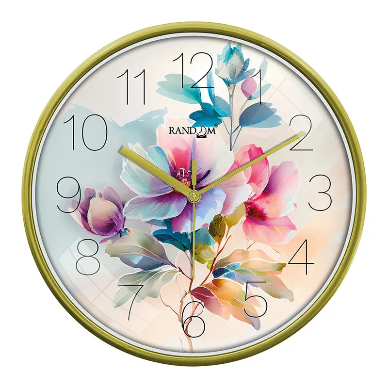 Watercolor Petals Plastic Wall Clock media 3