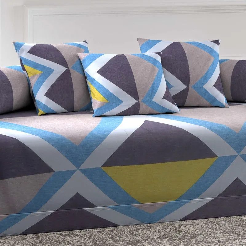 Structo Printed Diwan Set - Six Piece Set media 4