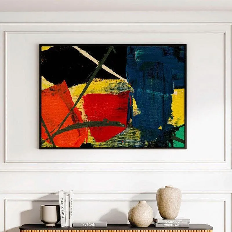 Abstract Art Canvas Wall Painting - Black Frame media 1