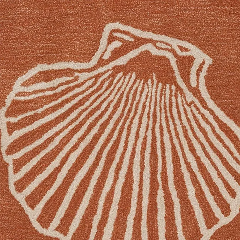 Seashell Hand Tufted Swirl Kids Wool & Nylon Carpet - Rust Orange media 4