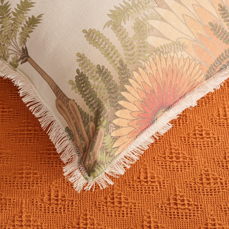 Geo Haven Cotton Bedcover (Orange) (350 Gsm) - Two Piece Set media 4
