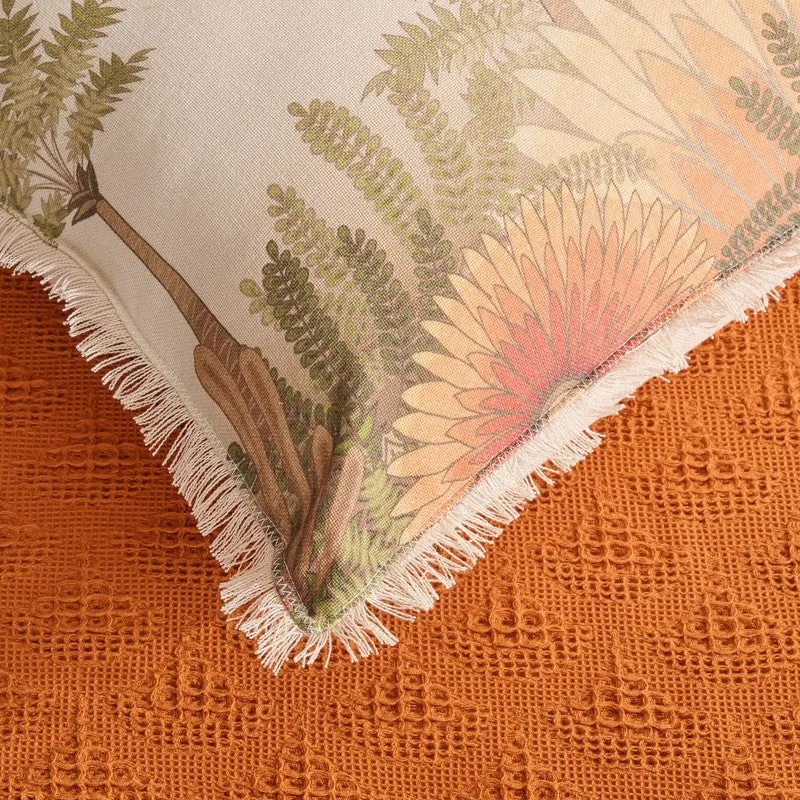 Geo Haven Cotton Bedcover (Orange) (350 Gsm) - Two Piece Set media 4