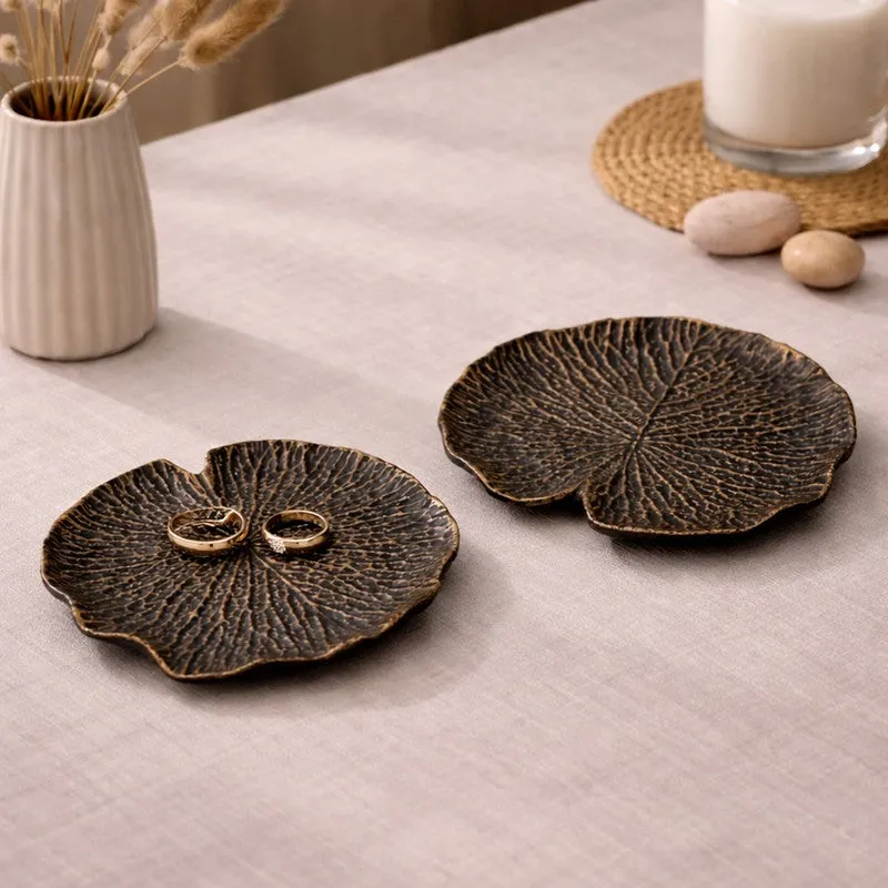 Auraleaf Accent Tray (Brown) - Set Of Two media 1