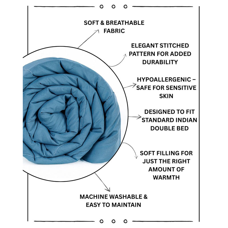 Lush Slumber Reversible Comforter (Blue)  90 GSM media 7
