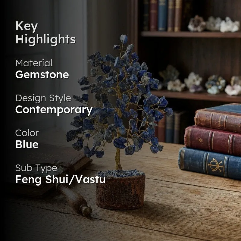 Wisdom Lapis Lazuli Gemstone Tree Decorative Showpiece media 2