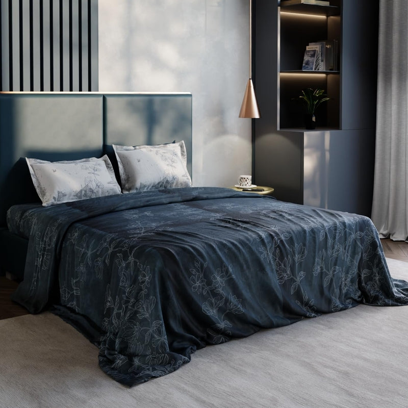 Blue Patina Pure Cotton Bedsheets - 150 TC