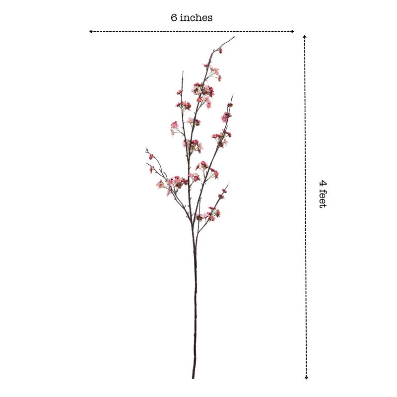 Artificial Realistic Cherry Blossom Stick - Pink media 8