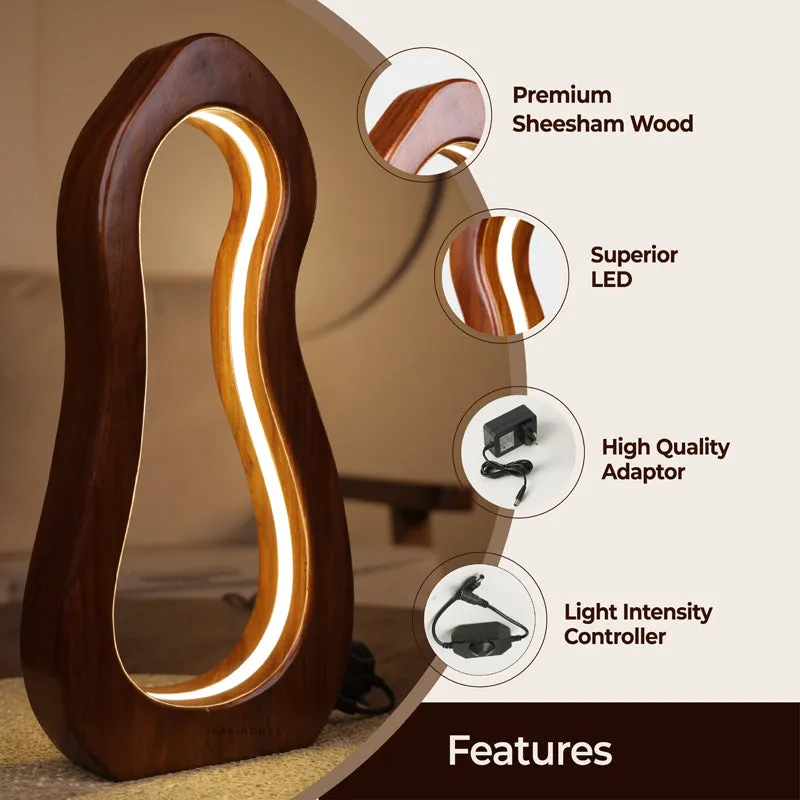 Sculpta Boho Wooden Table Lamp - Brown media 6