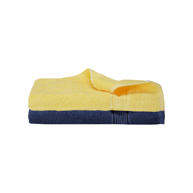 Bodil Bath Towel (Yellow & Dark Blue) - Set Of Two media 5