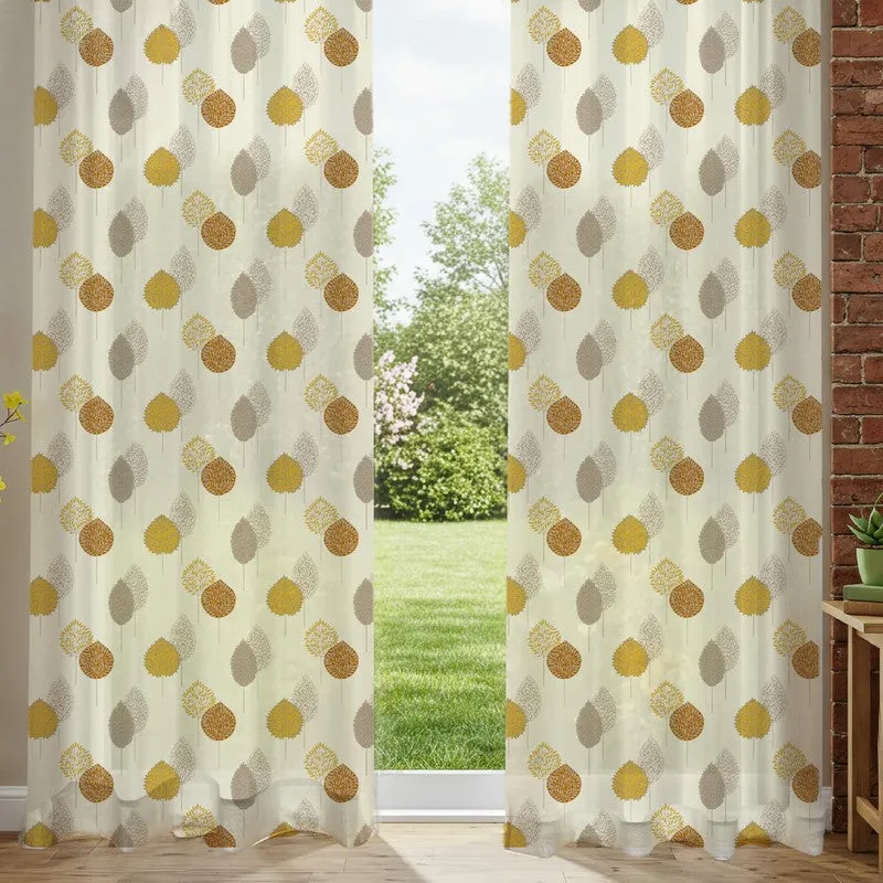 Urban Space Goldleaf Multicolor Polyester Curtains - Set Of Two media 4