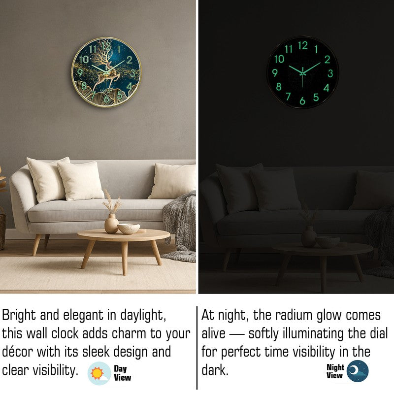 Celestial Round Modern Plastic Wall Clock - Blue & Gold media 5