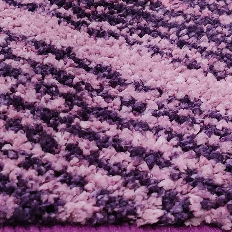 Albion Geometric Micro Fiber Runner Rug - Purple media 5