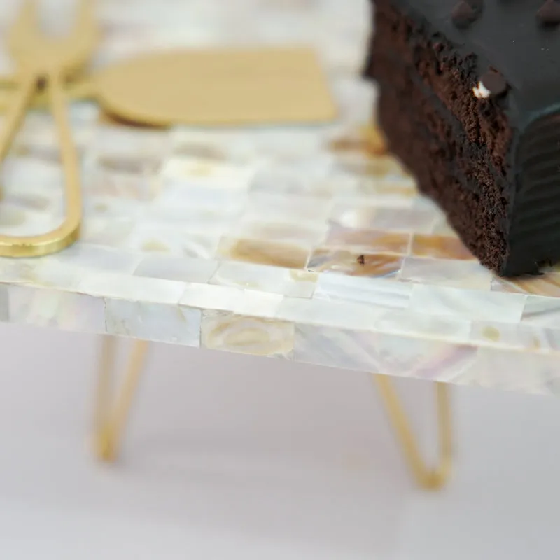 Letvo Marble Cake Stand With Metal Base media 4