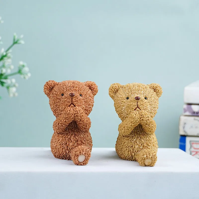 Sweet Pause Teddy Decor Showpieces (Brown,beige) - Set Of Two media 6