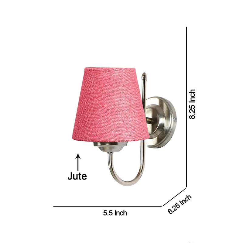 Altura Conical Fabric & Metal Wall Lamp - Pink media 4